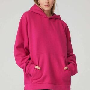 Alo Renown oversized Hoodie in Magenta Crush Size L